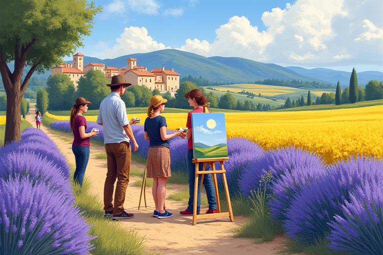 Art painting workshop in scenic Provence countryside
