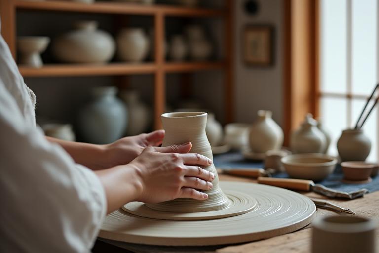 Traditional ceramic pottery studio experience in Japan